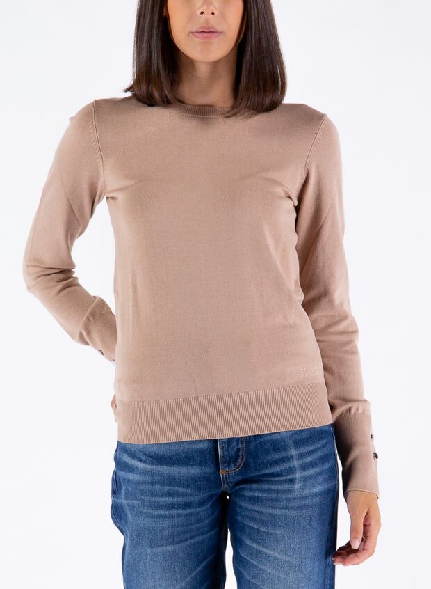 GUESS MAGLIONE MISTO VISCOSA Marrone Donna | Sport85