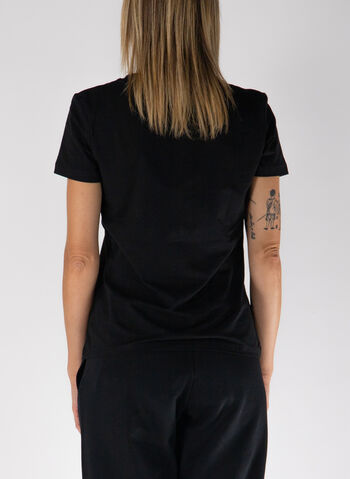 T-SHIRT CON SCRITTA IN STRASS, JBLK BLK, small
