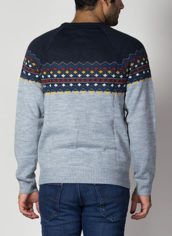 MAGLIONE TIROLESE CHRISTMAS, 74645NVYGREY, small