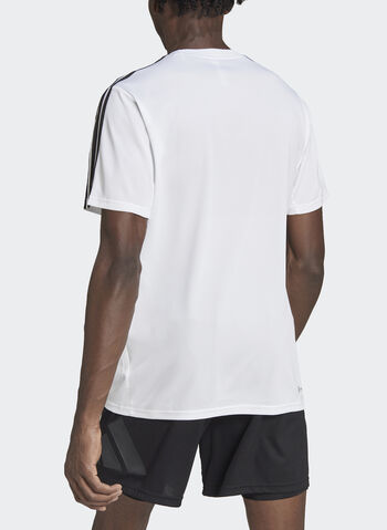 T-SHIRT DA ALLENAMENTO TRAIN ESSENTIALS 3-STRIPES, WHT, small