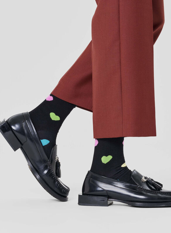 CALZA HEART UNISEX, BLK, medium