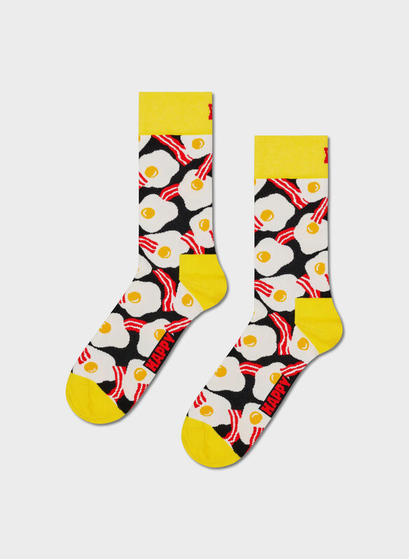 CALZA EGG E BACON UNISEX, BLACK, medium