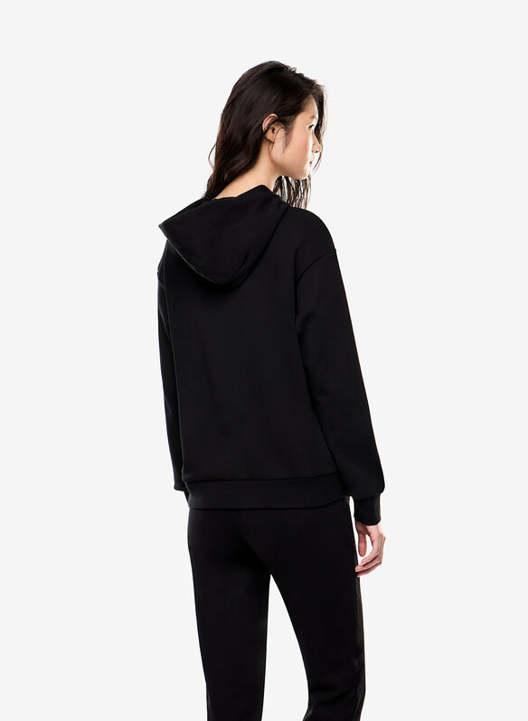 FELPA LOGO STRASS HOODIE, MC043 BLK, medium
