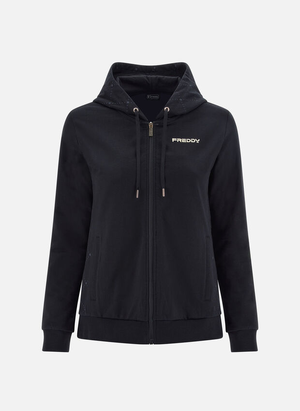 FELPA FULL ZIP BASIC, NNG13 BLK, large