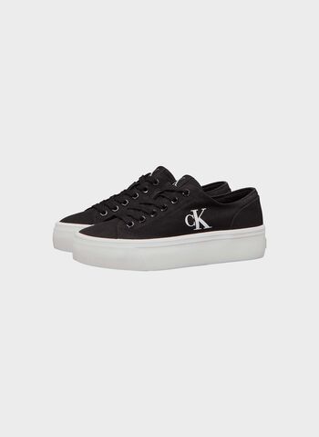 SCARPA IN TELA CON PLATEAU E LOGO, 0GM BLK, small