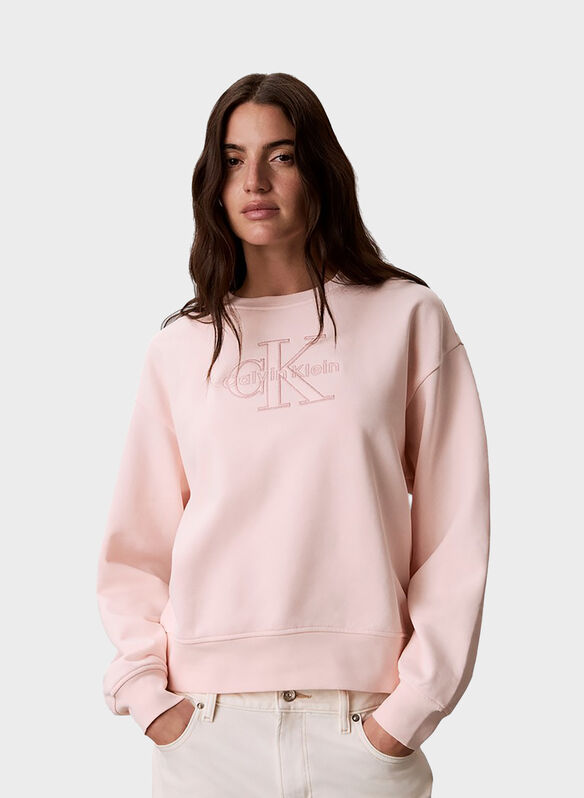 FELPA MONOLOGO RICAMO, VG3 PINK, medium