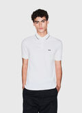 POLO CON LOGO E PIPING, U0009 OFF WHT, thumb