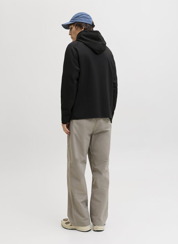 FELPA CON CAPPUCCIO E ZIP, BLACK, medium