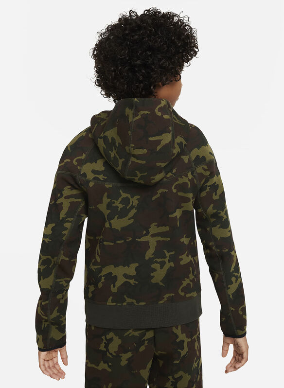 FELPA TECH CAMO FULL ZIP RAGAZZO, 010 BLK, medium