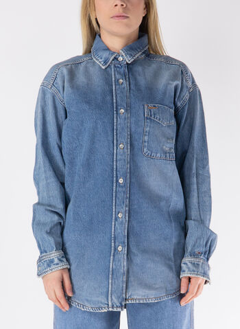 CAMICIA JEANS OVER TASCHINO, 1A5 CHIARA, small