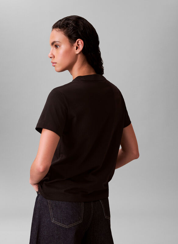 T-SHIRT CLASSICA CON GRAFICA LUCIDA MONOLOGO, UB1 BLK, medium