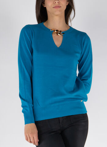 MAGLIONE SCOLLO GOCCIA, DIVA TURCHESE, small