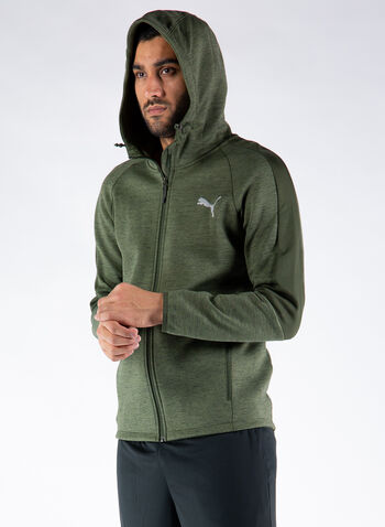 FELPA FULL ZIP EVOSTRIPE, 70OLIVE, small