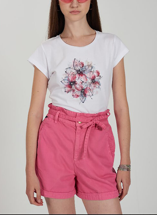 T-SHIRT FLOWER, 0101 WHT, large