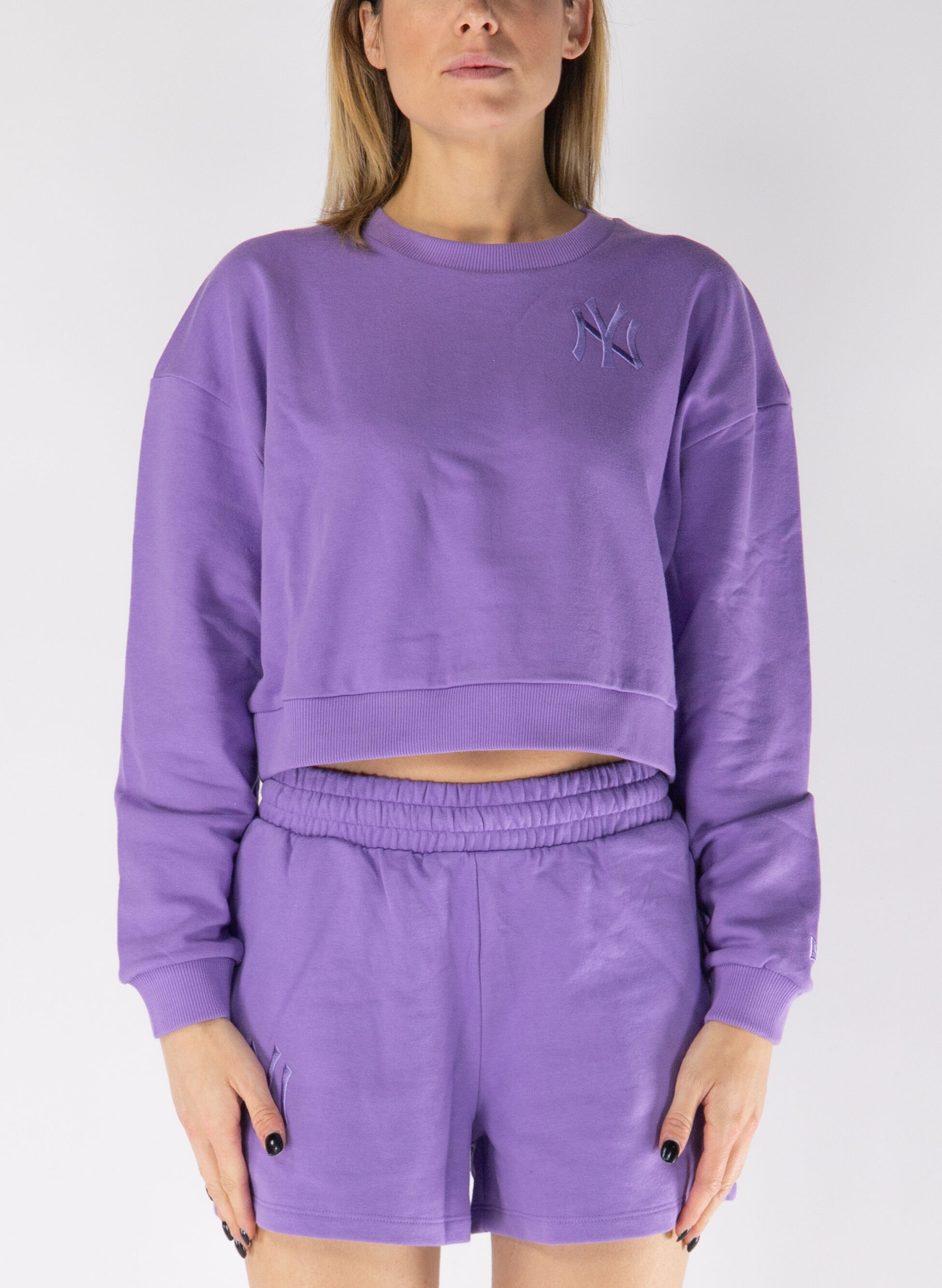 NEW ERA FELPA CROP LOGO RICAMO M