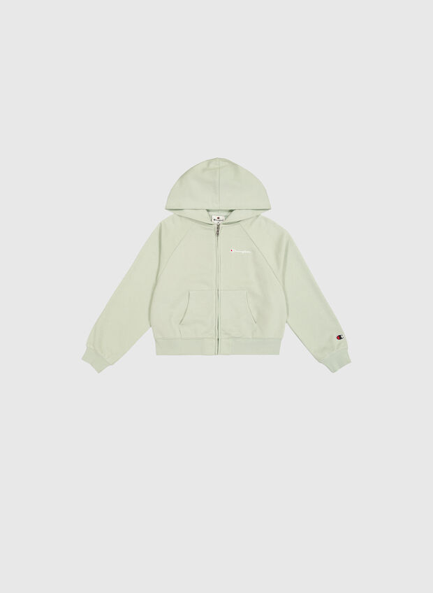 FELPA FULL ZIP ICON RAGAZZA, GS129 SALVIA, large