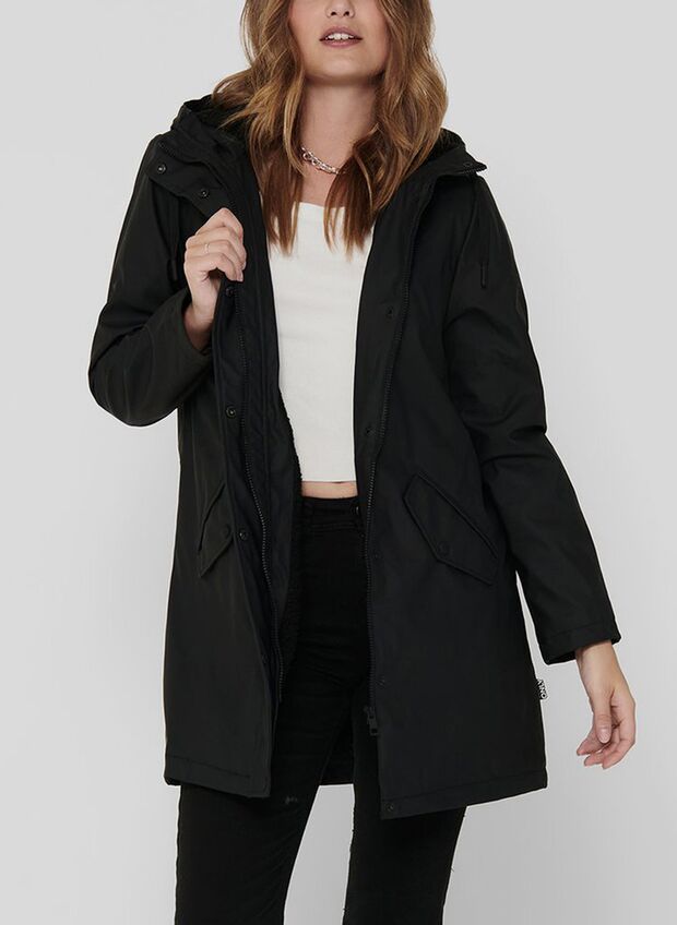 GIUBBOTTO SALLY CON CAPPUCCIO, BLACK, large
