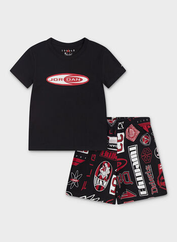 COMPLETO T-SHIRT + SHORT JORDAN AOP BIMBO, 023 BLK, small