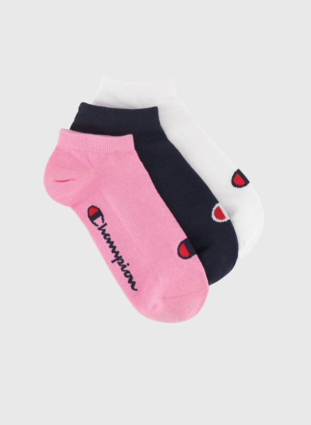 CALZA PACK DA TRE ALLA CAVIGLIA, PS009 PINKWHTNVY, large