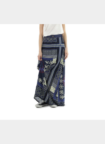 GONNA ZUL LUNGA FANTASIA INSERTO JEANS , 5001NVY, small