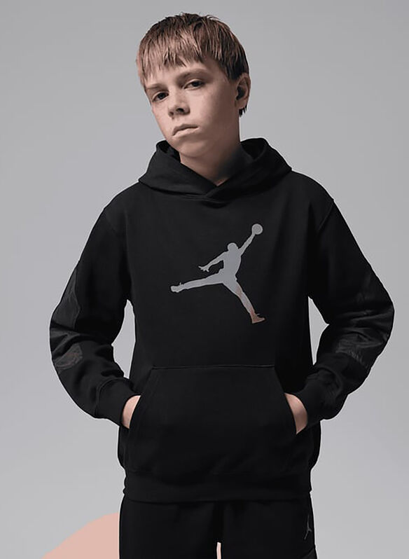 FELPA JORDAN HOODIE RAGAZZO, 023 BLK, medium