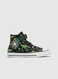 SCARPA CHUCK TAYLOR ALL STAR EASY-ON DINOS BAMBINA, 001 BLKGREEN, thumb