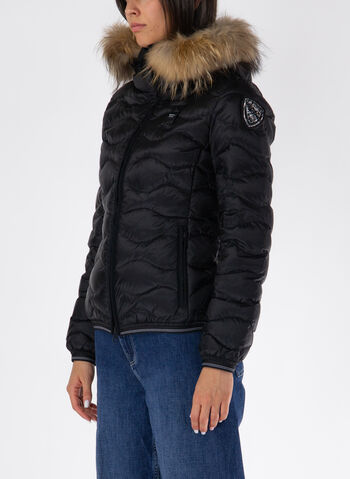 PIUMINO CON BORDO IN PELLICCIA ALDIE, 999CB BLK, small