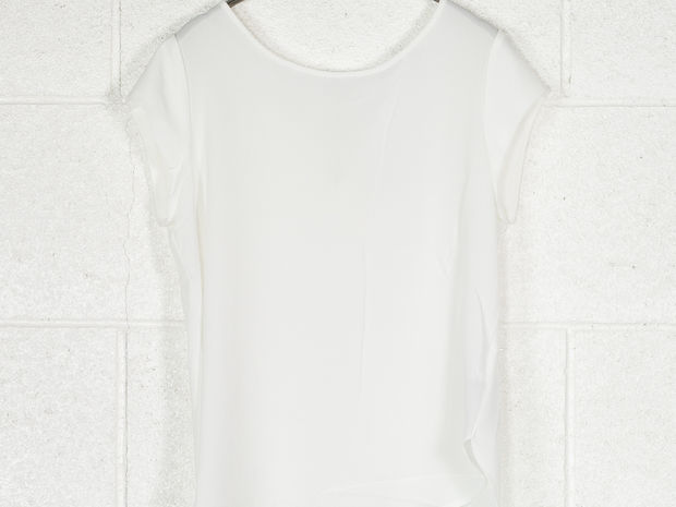 BLUSA LOOSE SHORT SLEEVED TOP, CLOUD WHT, large