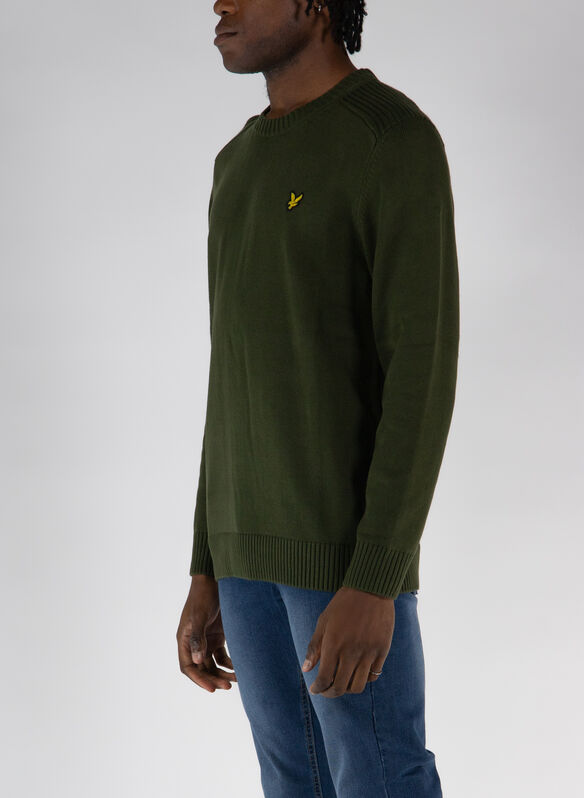 MAGLIONE COTONE GIROCOLLO, W485 OLIVE, medium