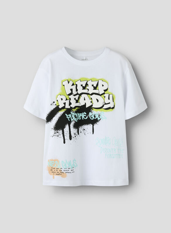 T-SHIRT FLYNN STAMPA RAGAZZO, BRIGHT WHITE, medium