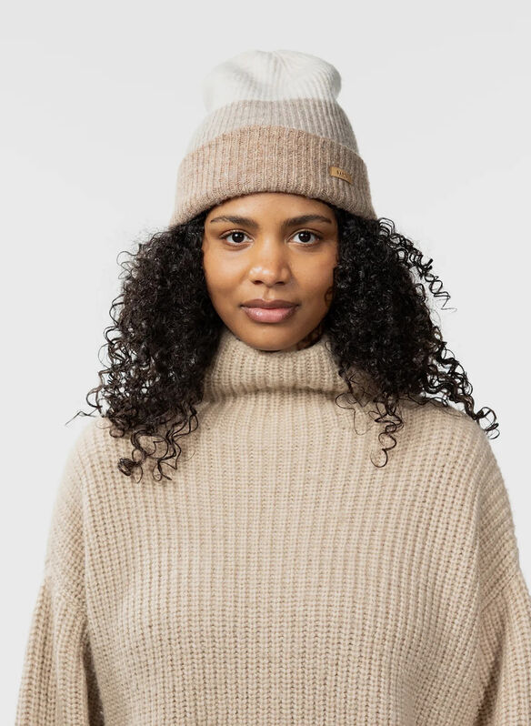 CAPPELLO SUZAM RISVOLTO STRIPE, 0024 BEIGE, medium