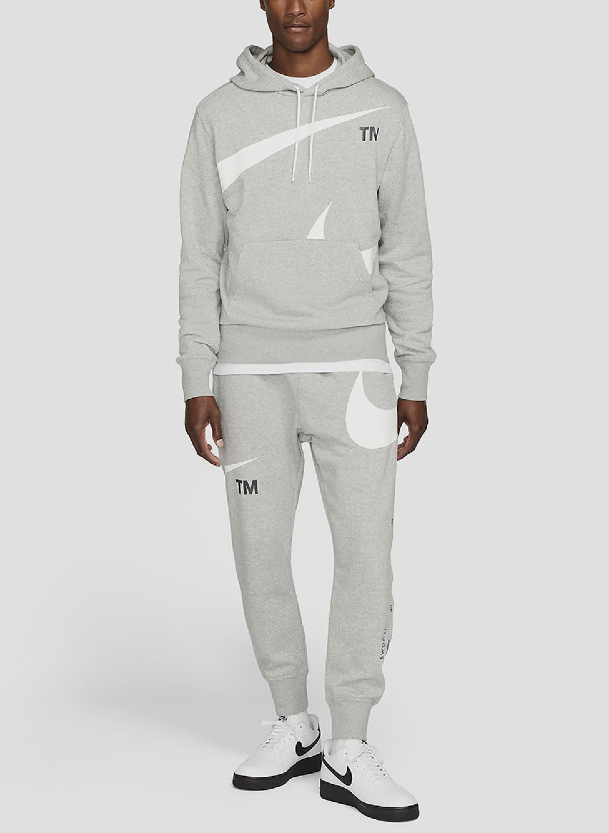NIKE FELPA SWOOSH CON CAPPUCCIO Bianco, Grigio Uomo | Sport85