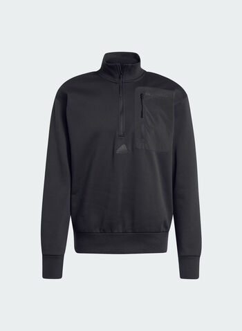 FELPA HALF-ZIP CITY ESCAPE FLEECE, BLK, small