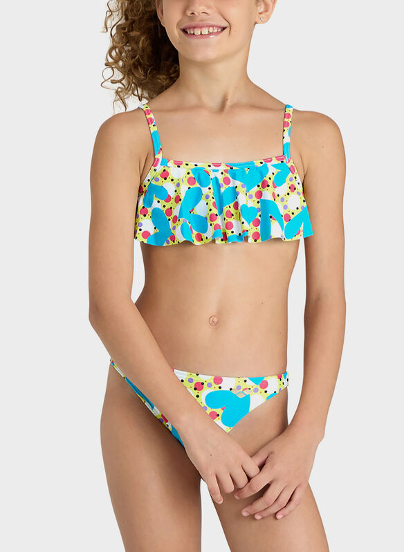 COSTUME BIKINI TOP VINTAGE RAGAZZA, 300 GREEN MULTI, medium