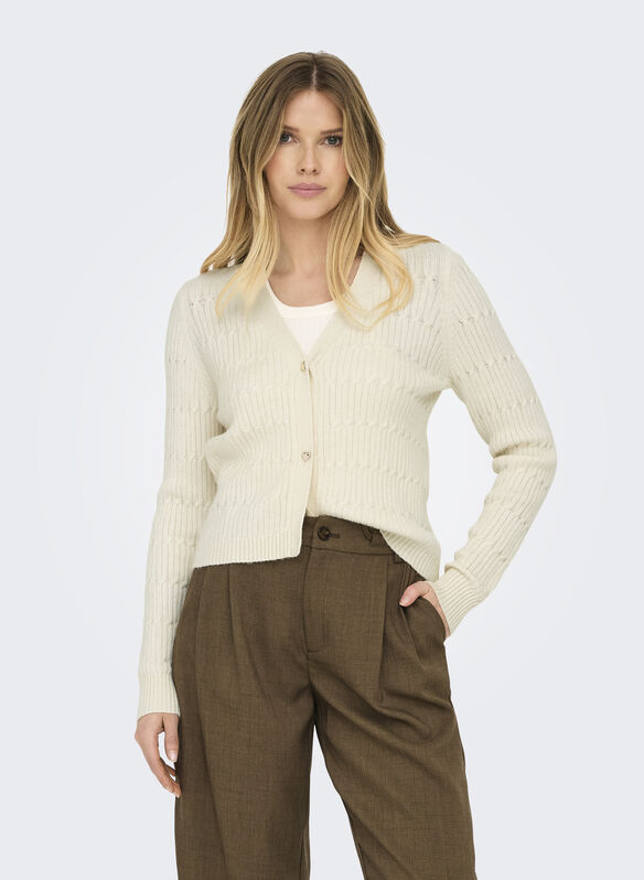 MAGLIONE ONLKATIA CARDIGAN, WHITECAP GRAY, medium