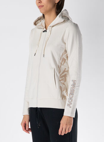 FELPA CON MANICA LOGATA, ZFLO74 PANNA, small