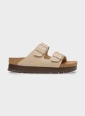 CIABATTA ARIZONA PLATFORM 2 FIBBIE, - SANDCASTLE, thumb