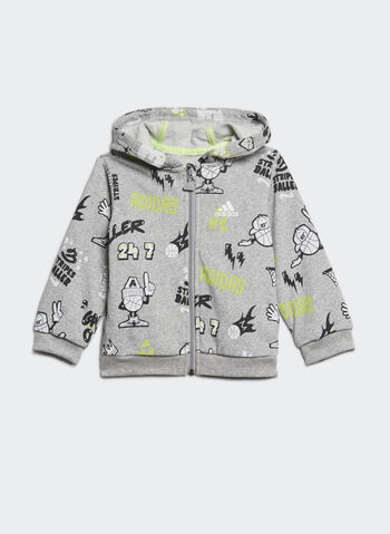 TUTA FELPATA CON CAPPUCCIO BIMBO, GREY, small