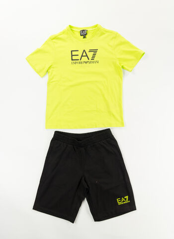 COMPLETINO T-SHIRT+ SHORTS RAGAZZO, 28BM LEMONBLK, small