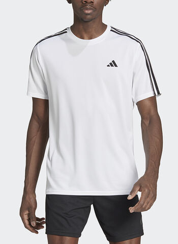 T-SHIRT DA ALLENAMENTO TRAIN ESSENTIALS 3-STRIPES, WHT, small