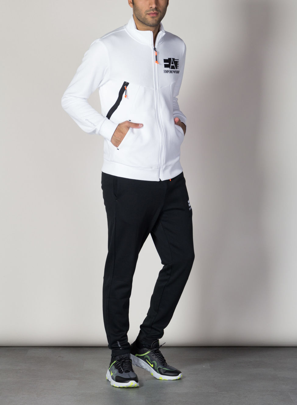EA7 TUTA VENTUS FULL ZIP Bianco, Nero Uomo | Sport85