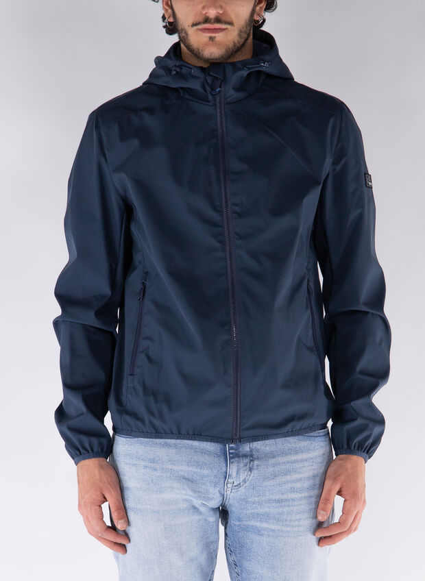 GIACCA FULL ZIP SOFTSHELL CON CAPPUCCIO, 0713 NVY, large