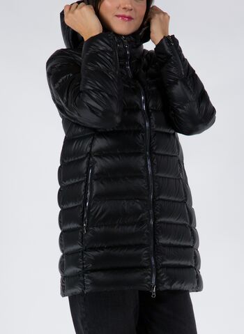 PIUMINO A TRAPEZIO CON CAPPUCCIO, 99BLK, small