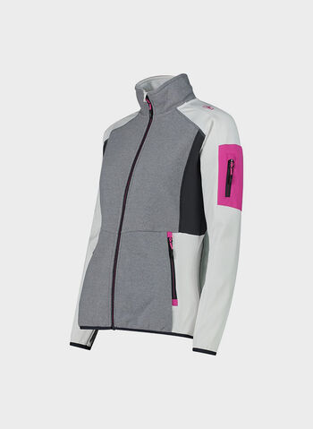 FELPA IN PILE KNIT TECH E STRETCH PERFORMANCE, A001 WHTGREYFUXIA, small