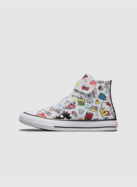 SCARPA HELLO KITTY AND FRIENDS CHUCK TAYLOR ALL STAR EASY-ON STICKERS BAMBINA, 102 WHTMULTI, medium