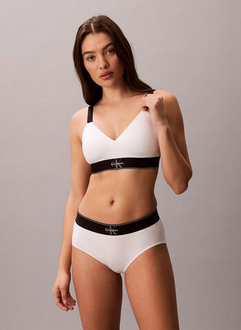 REGGISENO LEGGERMENTE FODERATA GRAPHIC MONOGRAM MICROFIBRE STRETCH, 100 WHT, small