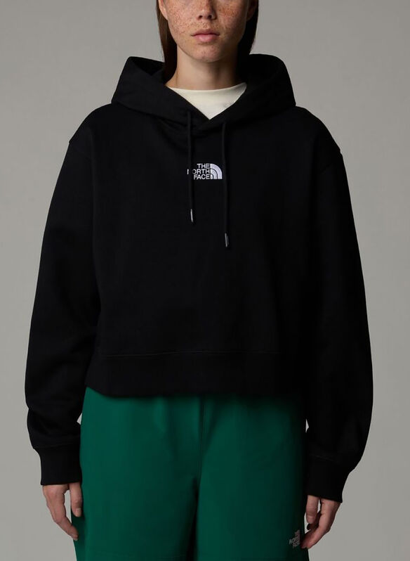 FELPA HOODIE CROP IN VITA ESSENTIAL, BLK, medium