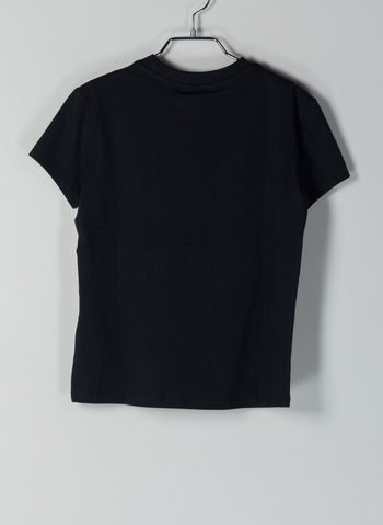 T-SHIRT CON STAMPA RAGAZZA, BLK, small