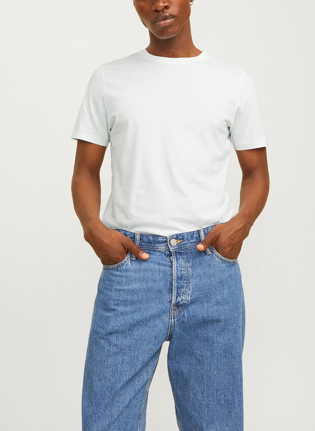 T-SHIRT O-NECK IN COTONE BIOLOGICO, WHITE, large