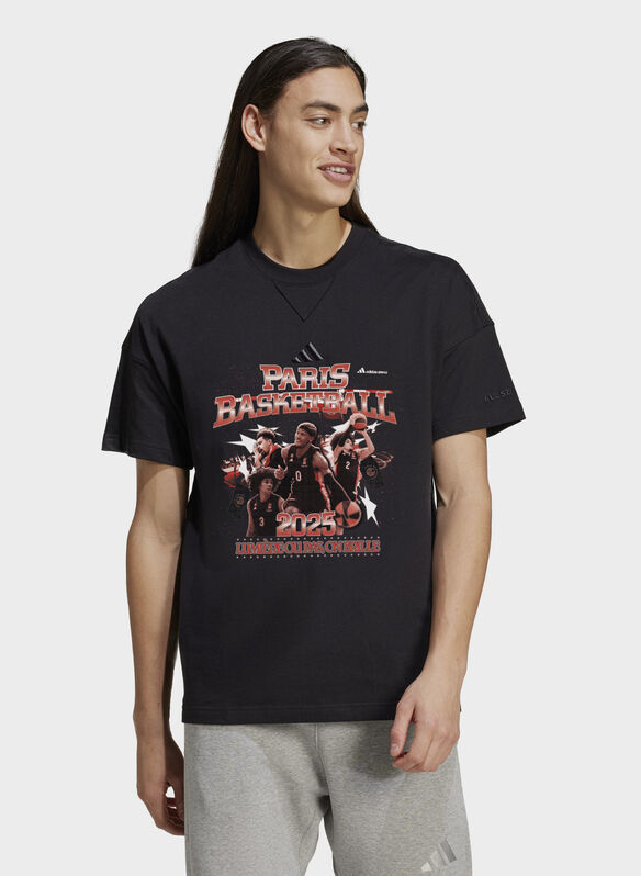 T-SHIRT PARIS BASKETBALL, BLK, medium